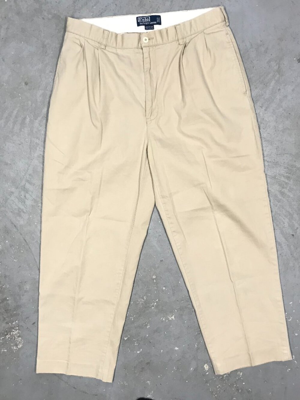 Vintage Polo Ralph Lauren Chino Pants Beige Khakis Cotton "Hammond" 32x26